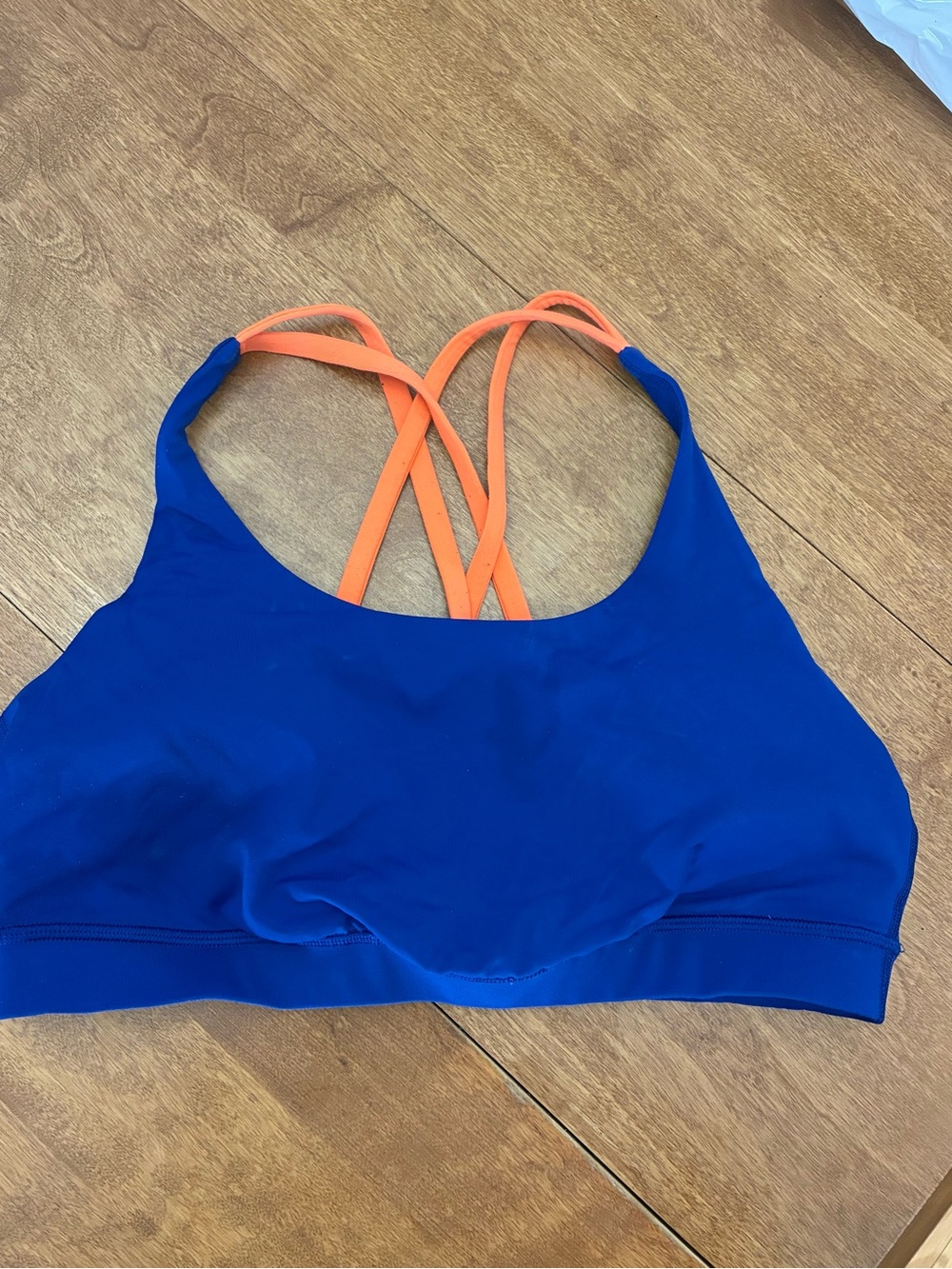 lululemon athletica Royal Blue Sports Bra with Orange Straps